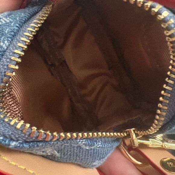 Hello kitty upcycled Louis Vuitton Denim Crossbody Bag with Chain - Picture 10 of 10